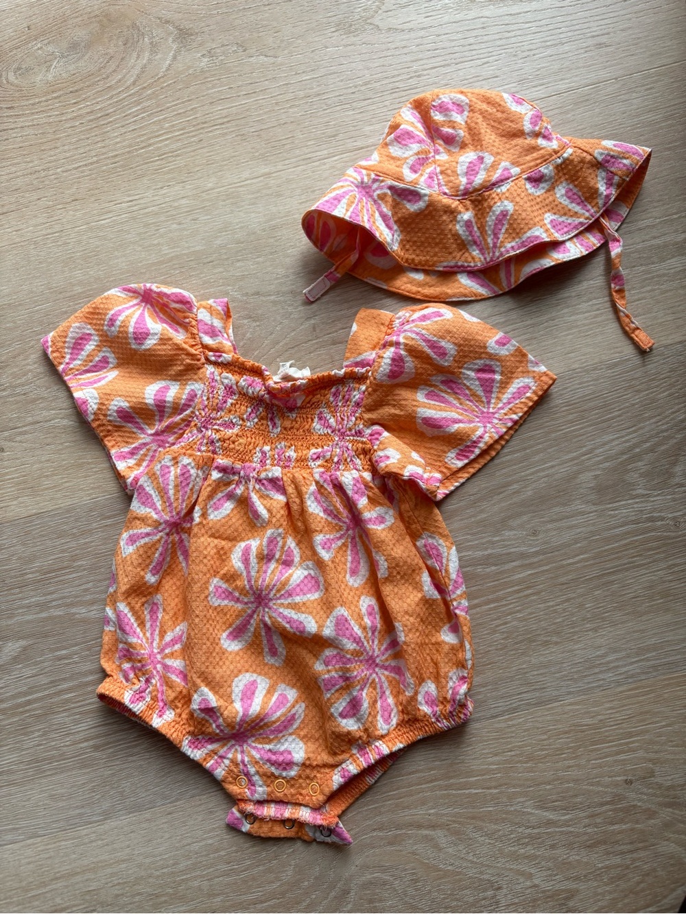 Jessica Simpson floral onesie with hat